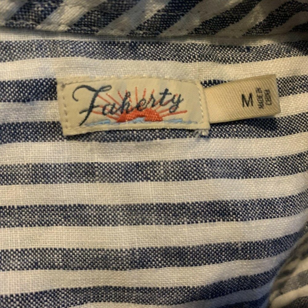 🔥SOLD🔥Faherty Marley Cropped Shirt Top Sleeveless - Picture 4 of 6